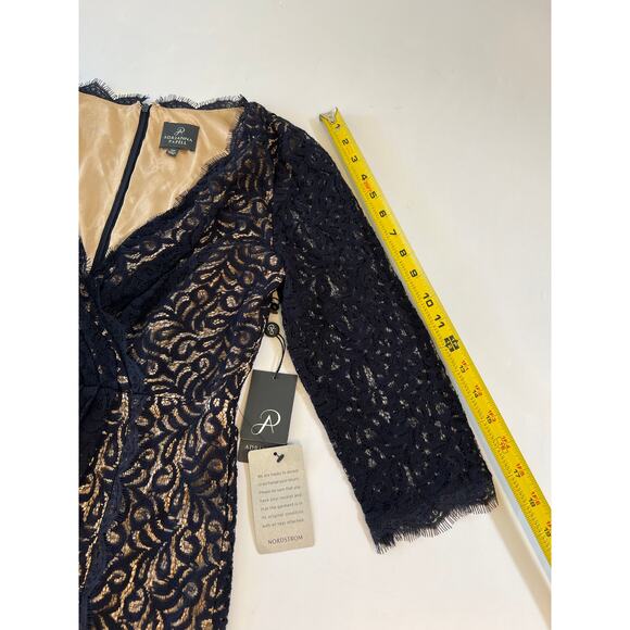 NWT Adriana Papell Black Lace Midi Floral Dress Womens 10P Party Holiday Wedding - Picture 16 of 16